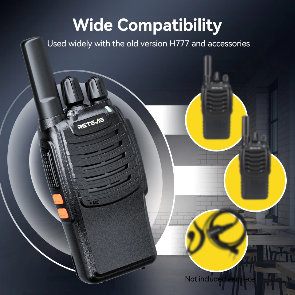 Retevis H777 2 Stück Walkie-Talkie, klare Klangqualität, tragbare Walkie-Talkies, große Reichweite, Typ-C, Zwei-Wege-Radio für Radfahren, Camping