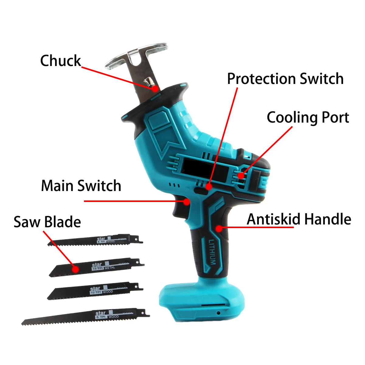 Sega alternativa elettrica a batteria da 100mm 3000 giri/min sega elettrica per utensili da taglio per legno in metallo a velocità variabile per batteria Makita 18V