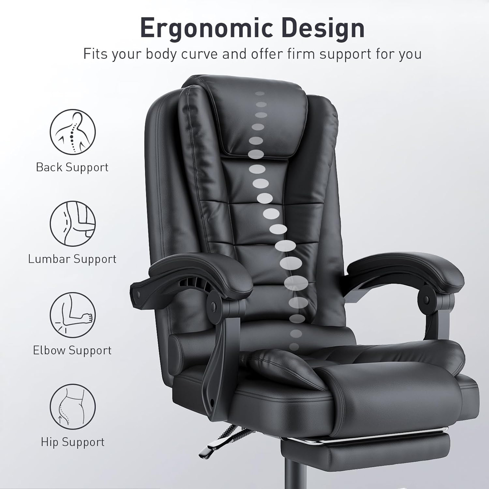 Naspaluro-Cadeira de escritório executivo com apoio para os pés, cadeira alta, reclinável ergonômica, cadeiras de jogos de computador para casa