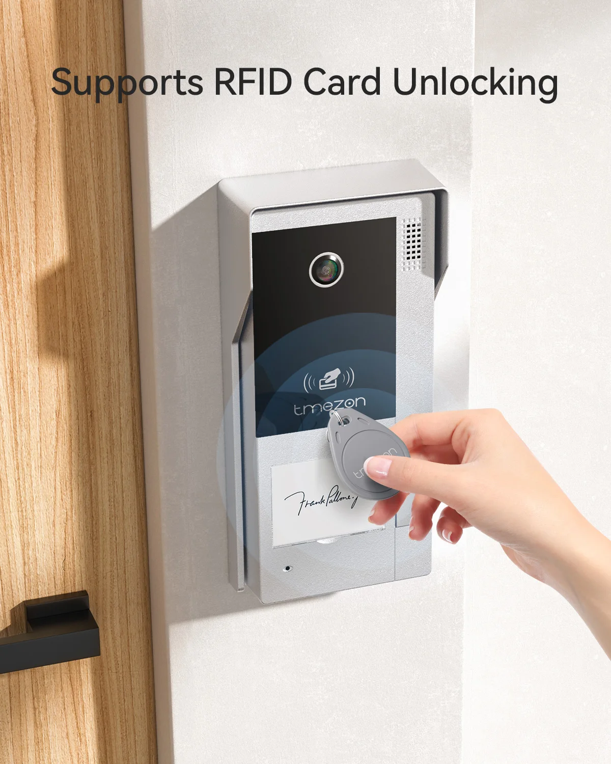 4-draads WiFi-video-intercom, TMEZON 1080P videodeurbel-intercomsysteem, 7 "IP-aanraakscherm, bewegingsdetectie. TUYA APP / RFID-kaart
