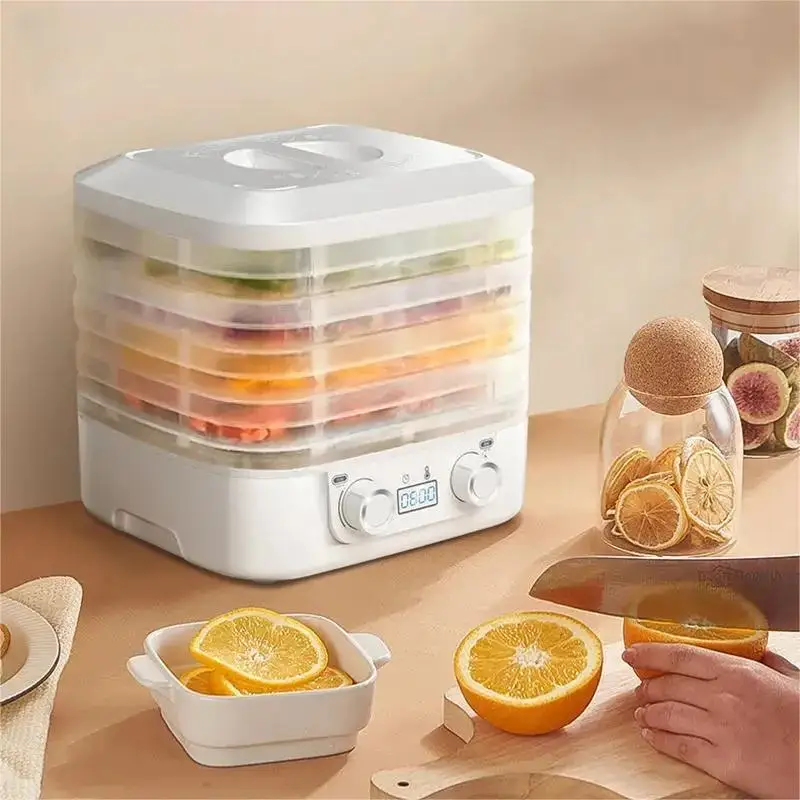 Secador de frutas inteligente, deshidratador de alimentos termostático duradero de 5 capas, máquina de secado de aperitivos para mascotas, frutas, verduras y carne