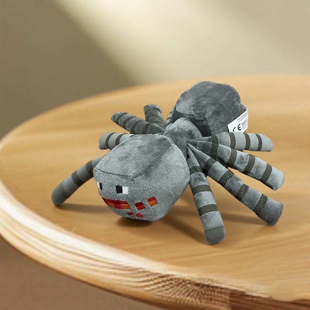 MINISO 16 cm Grijs MC Spider Pluche Knuffels Game MC Spider Pluche Zachte Dieren Speelgoed Pop voor Kinderen Kids geschenken