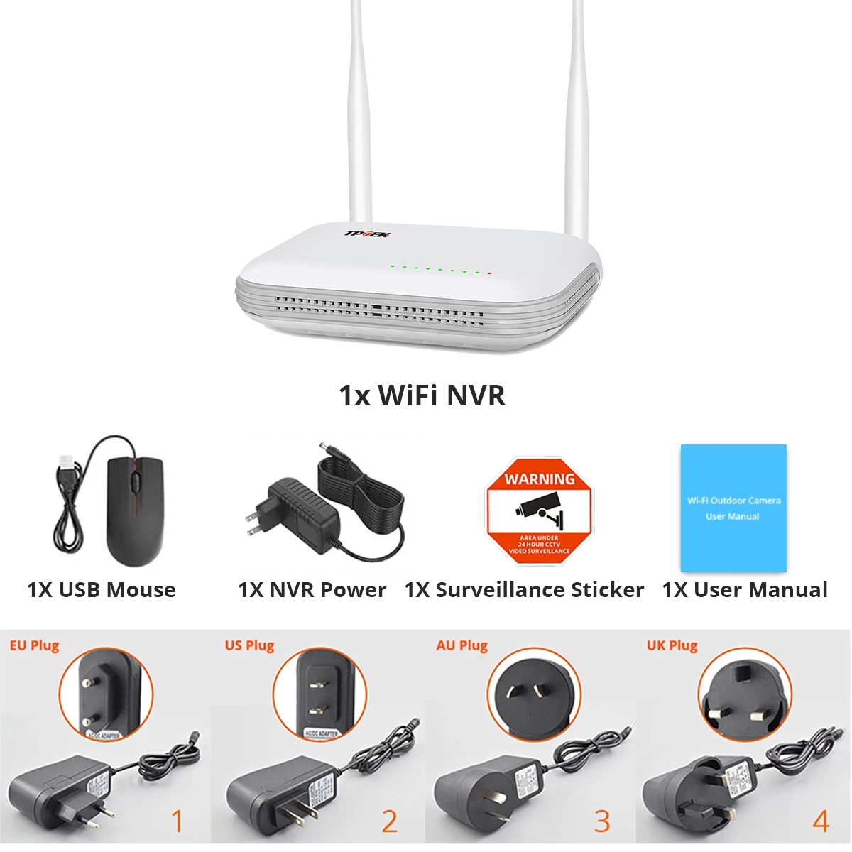 Mini WiFi NVR 8CH 3MP 4CH 5MP H.265 grabadora de vídeo en red inalámbrica para cámara de seguridad de vigilancia WIFI de 5MP Compatible con Onvif