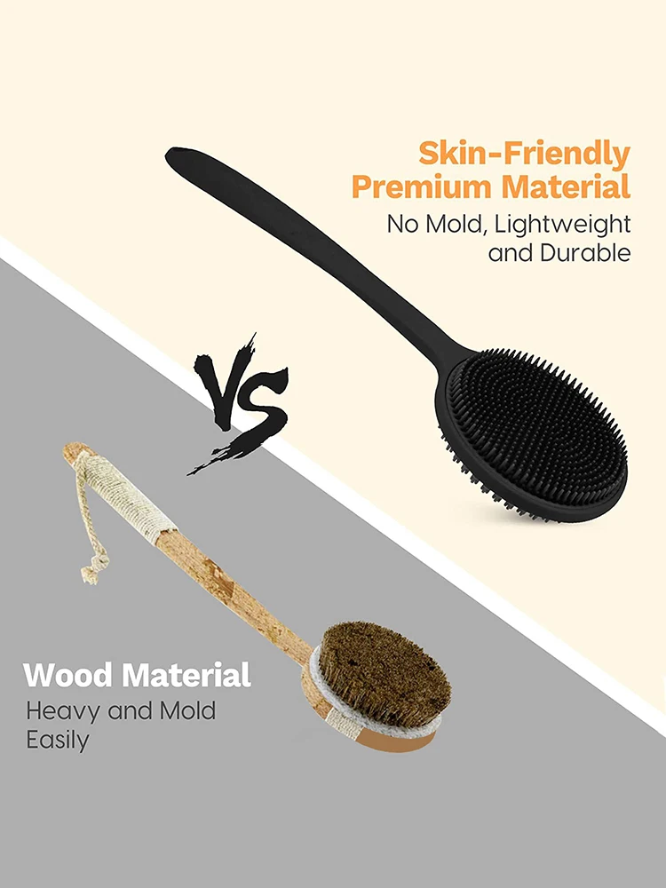 Soft Body Scrubber อาบน้ํา Exfoliating Scrubs ยาวแปรงอาบน้ํา Exfoliator เครื่องนวดผิวแปรงทําความสะอาดอุปกรณ์ห้องน้ํา