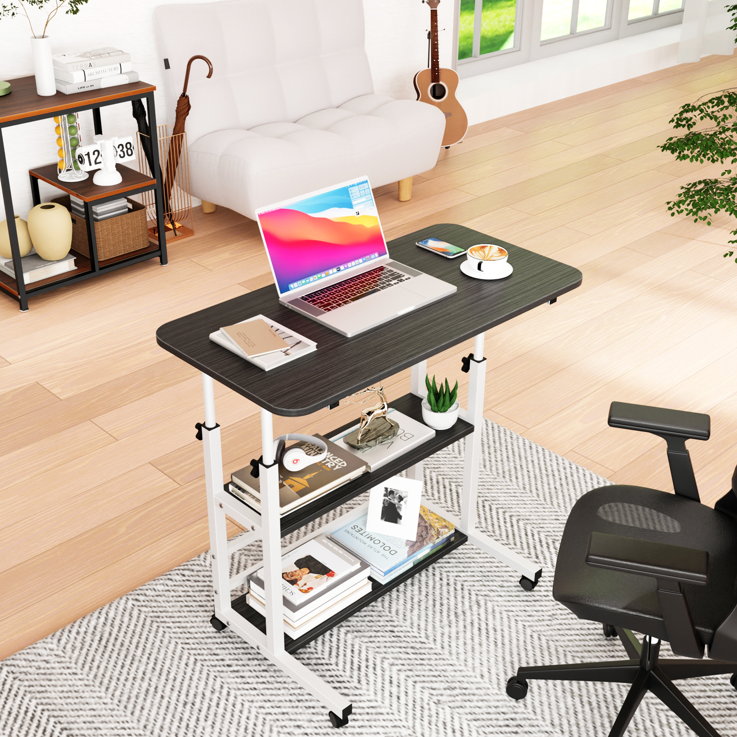 Mesas Laterales Mesa Para Laptop Altura Ajustable 60cm Mesa De Centro 3 Piso Mesa Para Laptop Altura Ajustable