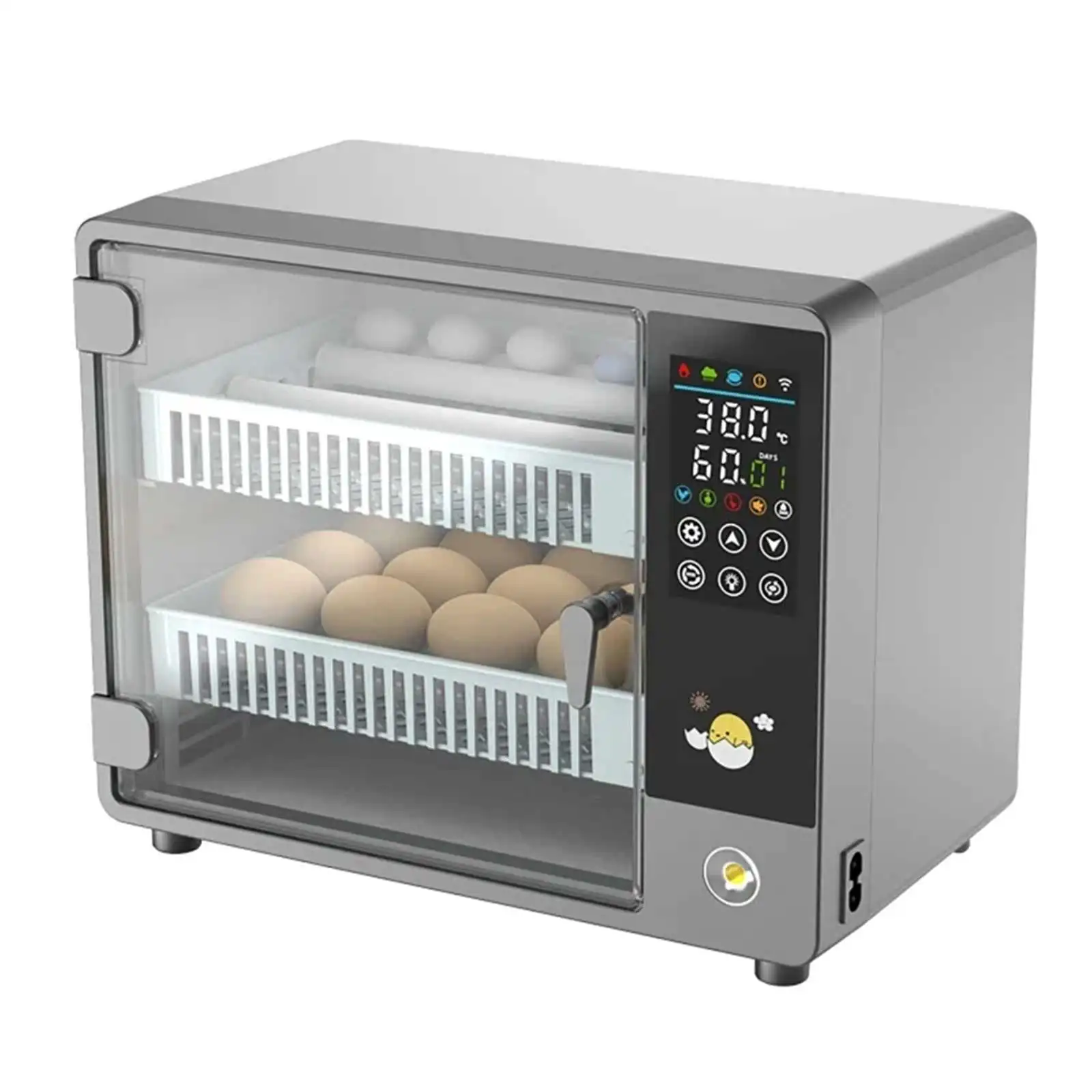24-Eier-Inkubator, vollautomatische Touch-Temperaturregelung, Bauernhof-Brutmaschine, Huhn, Ente, Wachtel, Vogel, Brutapparat, Eier, Inkubator
