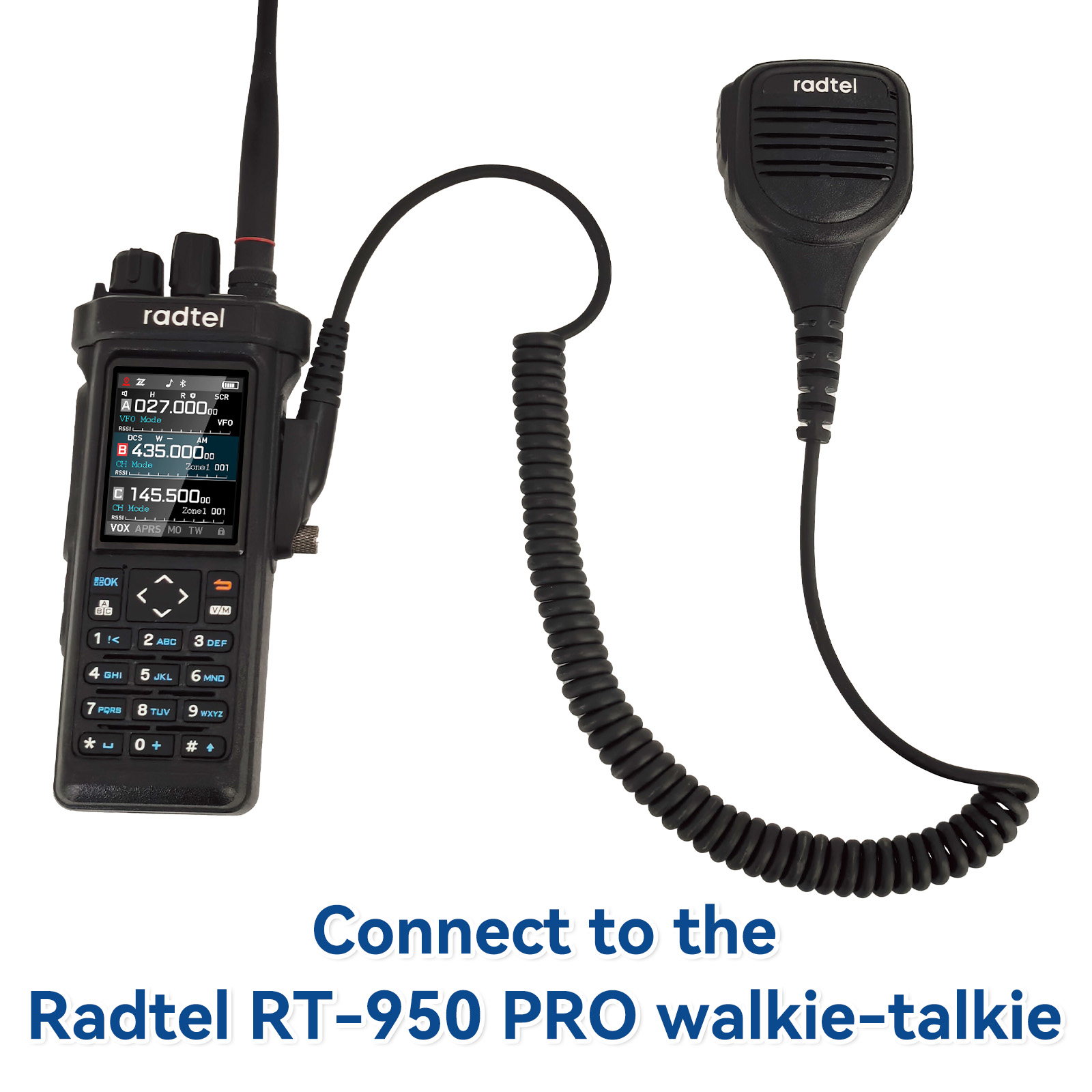 Mikrofon z głośnikiem Radtel Heavy Duty, wodoodporny, do radiotelefonów Radtel RT-880, RT-880G, RT-6D, RT-950, RT-950 PRO