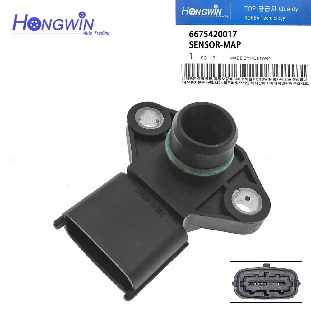 6675420017   Sensor de presión de refuerzo MAP para Ssangyong Rexton Rodius Actyon Stavic Kyron 2,0 2,7 solo Euro4 2006-2012 D20DT, D27DT