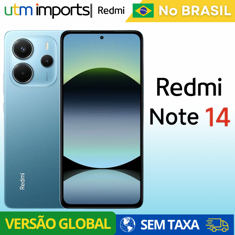 Xiaomi Redmi Note 14 256gb 8gb, 128gb 6gb, Versão Global, 4G, ROM Global, Estoque Local