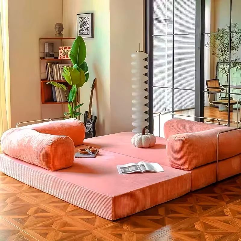 Das neueste europäische Retro-High-End-Wohnzimmersofa aus Cord mit Vakuumkompressions-Schlafsofa, faltbare, anpassbare Wohnmöbel