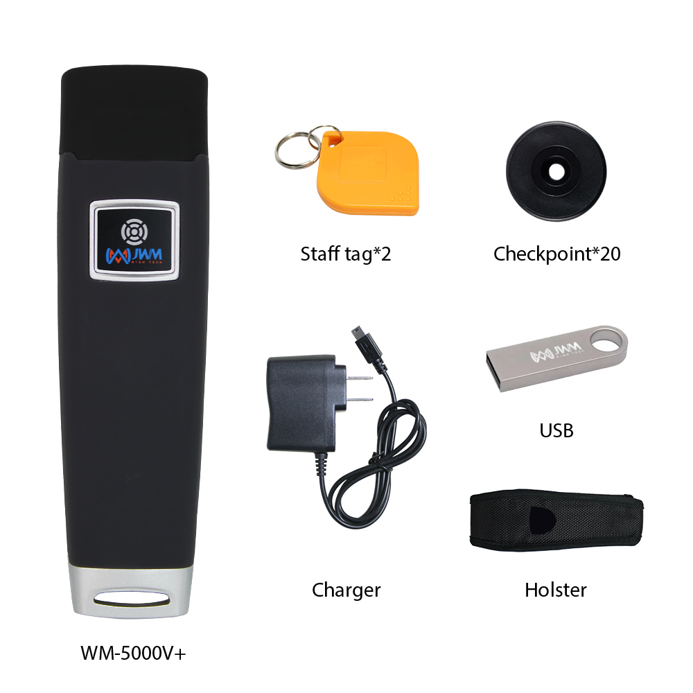 Sistema de patrulla de guardia JWM, varita de punto de control de recorrido de guardia RFID de 125 kHz con pantalla LCD, sistemas de seguridad de guardia