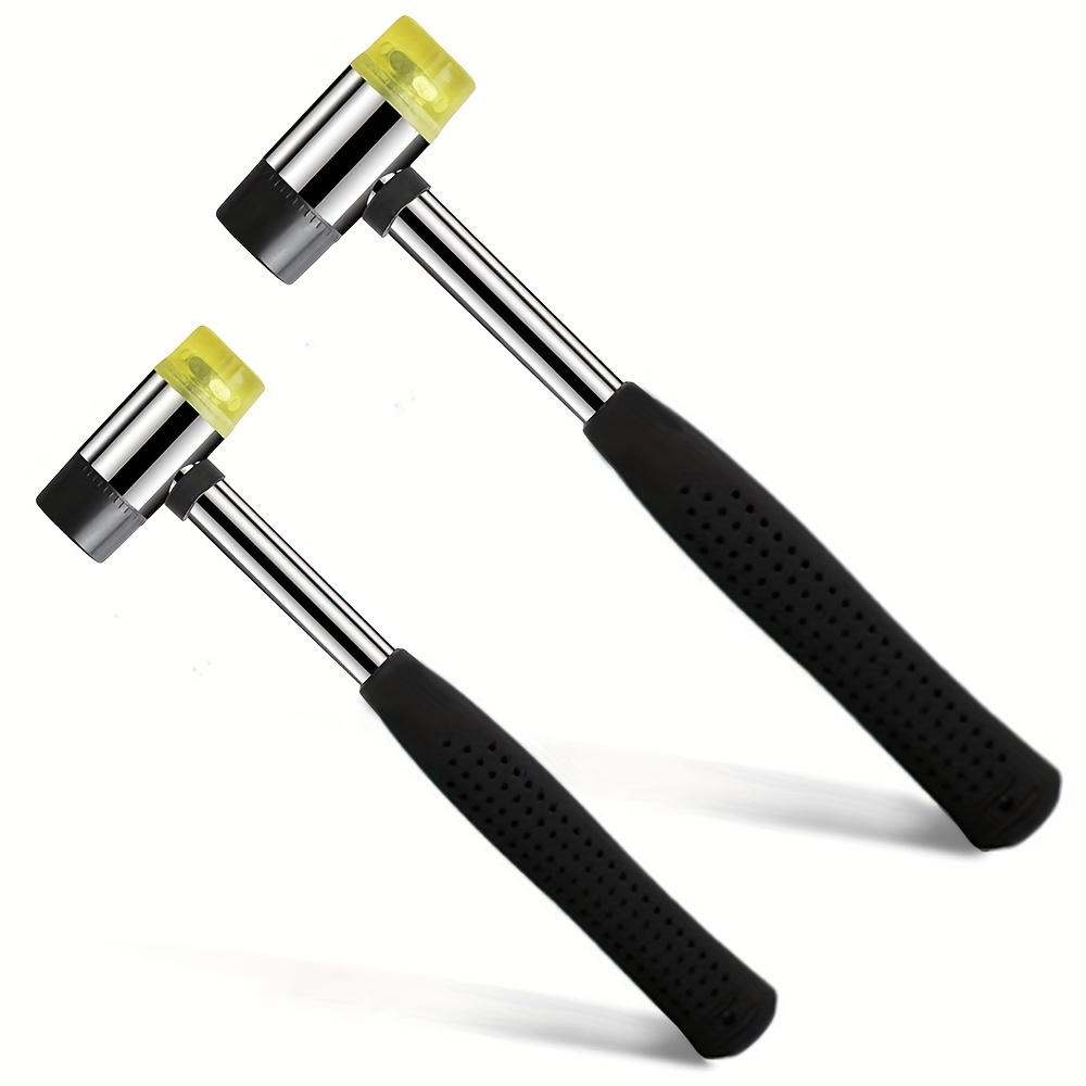 Double-Sided Rubber Mallet – Soft Plastic Hammer for Jewelry, Leather Craft, Woodwork, and Flooring Installation