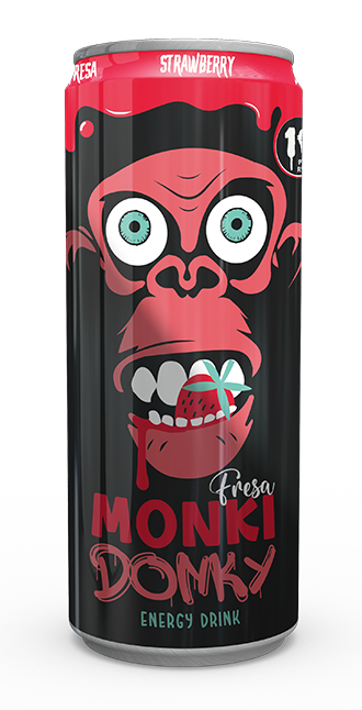 Monki donky-bebidas energéticas, 24 unidades de 500ml cada, sabor original, forte, morango, melancia, manga