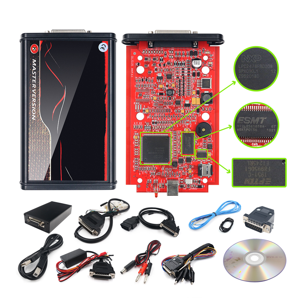 Kess V2 V5.017 en línea, Kit de reparación ilimitada con caja de herramientas, 2,80 EU Red KTAG 7.020 2,25 OBD2 OBD 2 Car Trucks ECU Chip Tuning Kit