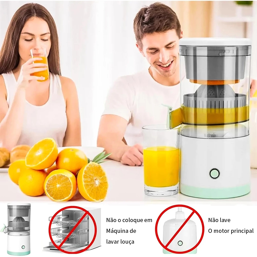Espremedor de Laranja Elétrico Máquina de Suco de Frutas Juicer Carregamento USB