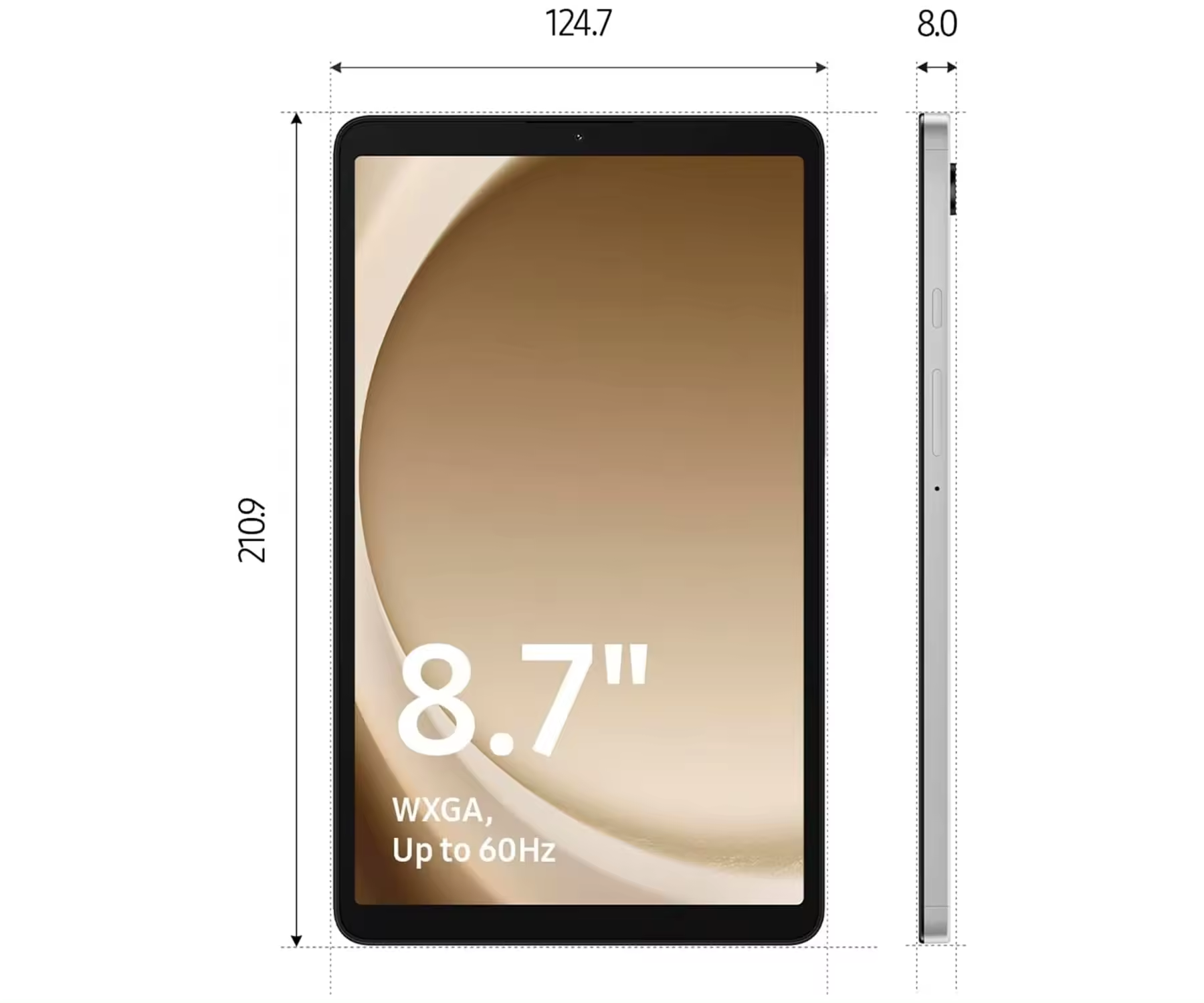 Samsung Galaxy Tab A9 WIFI Tablet 4 GB 64 GB MediaTek Octa Core Prozessor 8,7 Zoll WXGA+ TFT-Display 5100 mAh Akkukapazität SM-X110