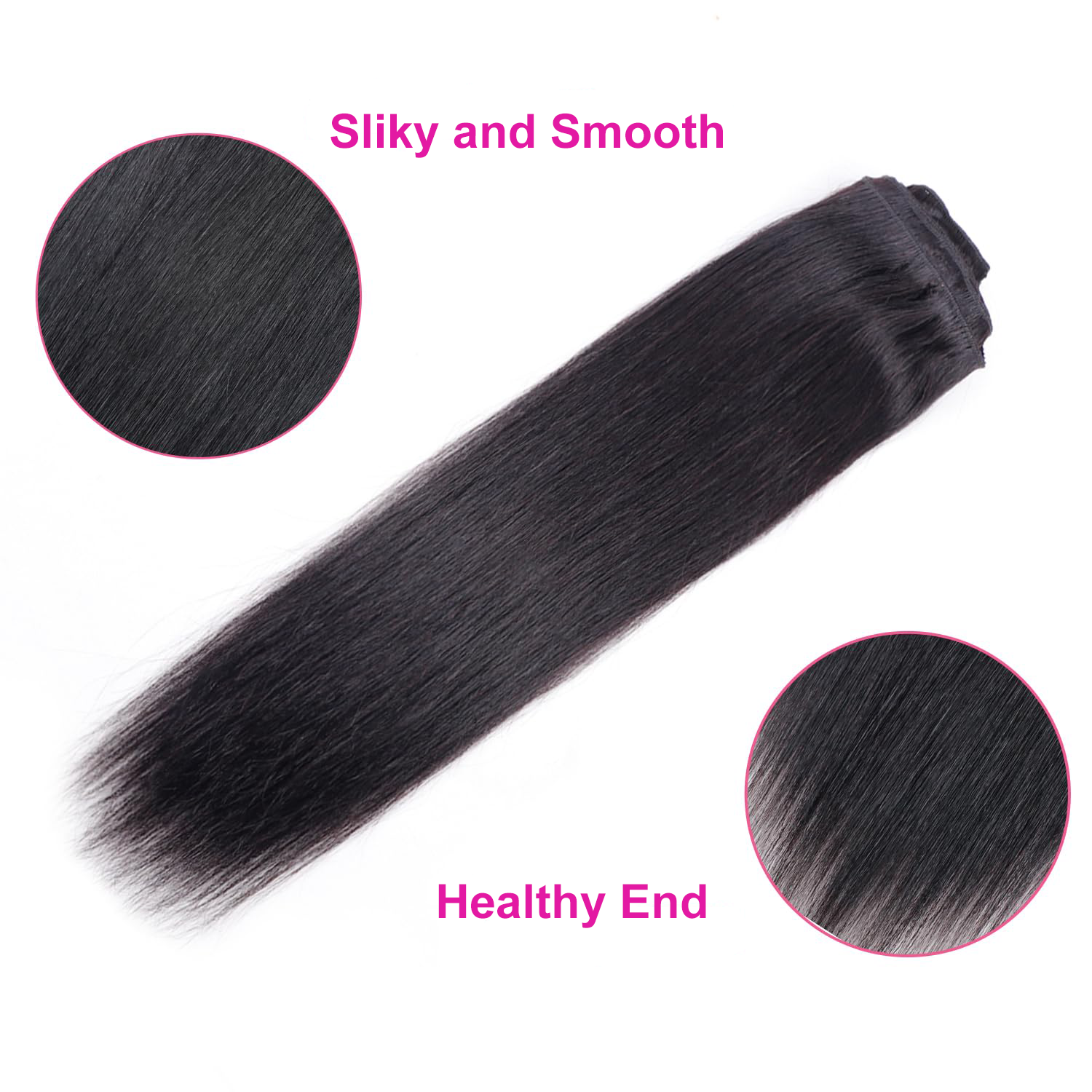 Extensions de cheveux à clipser, couleur de vrais cheveux humains # 4 extensions de cheveux à clips marron chocolat, 8 pièces, couleur noire naturelle, 26 pouces