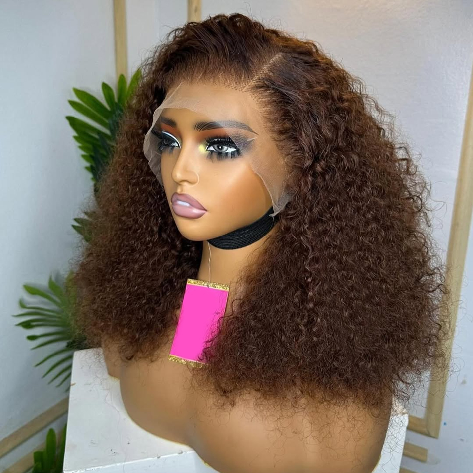 Short Bob Wigs Human Hair Wig Dark Brown 13x4 Lace Front Wig Deep Wave Pre plucked Transparent Lace Frontal Wig 250 Density
