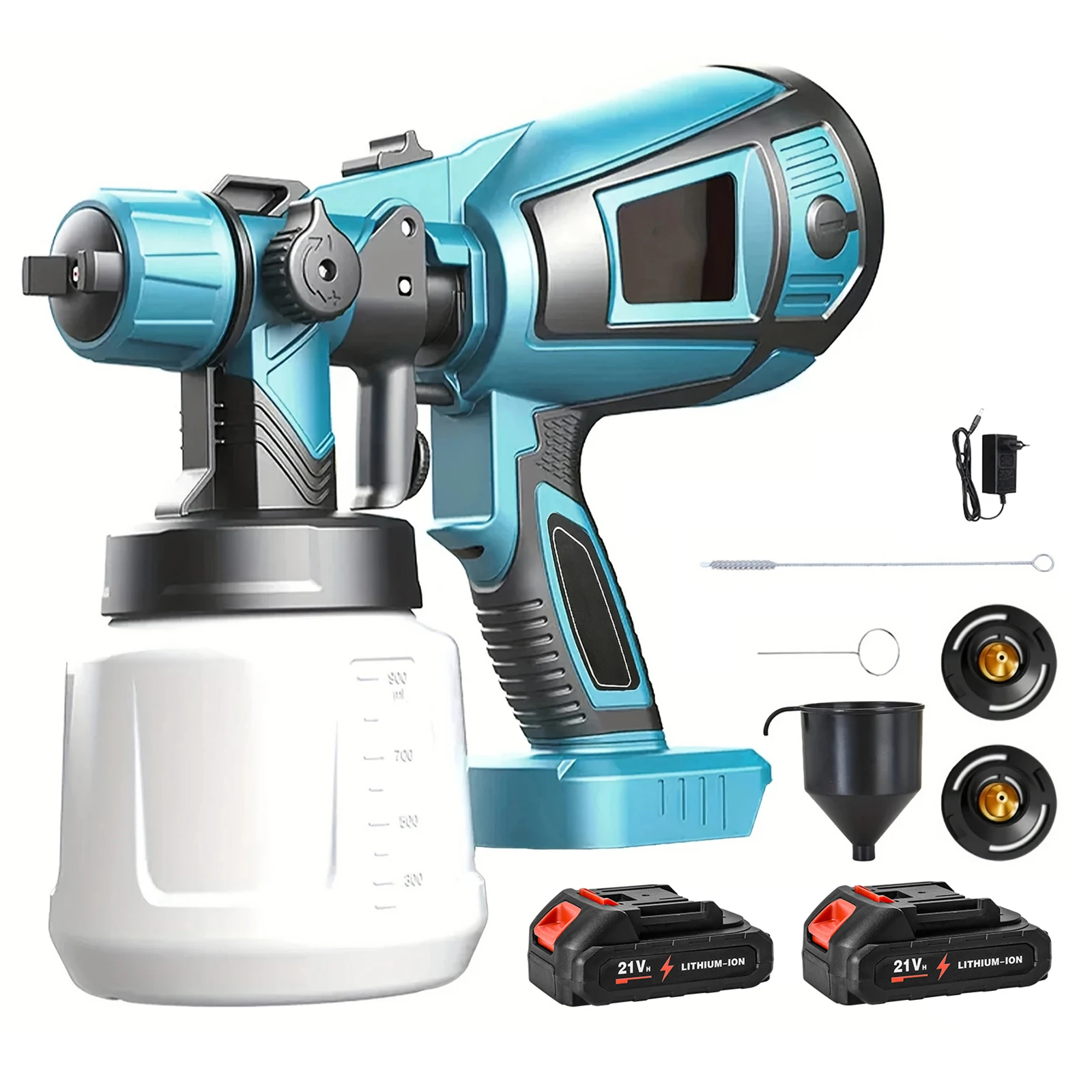 Pistola a spruzzo elettrica senza fili da 1000ML spruzzatore di vernice portatile per uso domestico rivestimento in acciaio per mobili Auto aerografo per batteria Makita 18V