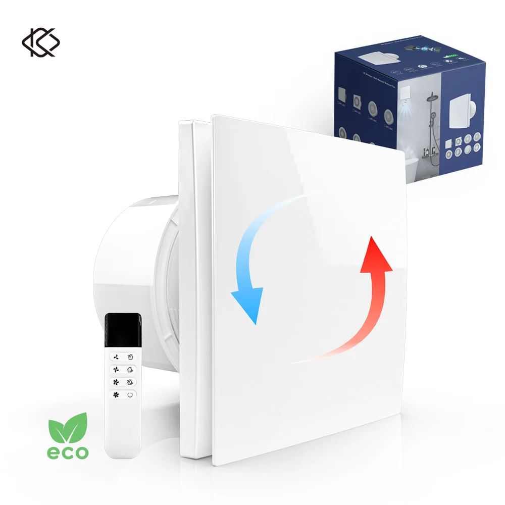 KCvents 4/6in Ventilation Fan Exhaust Fan With Reversible Remote Control For  Bathroom Room Kitchen Wall Mount Home ECO Friendly