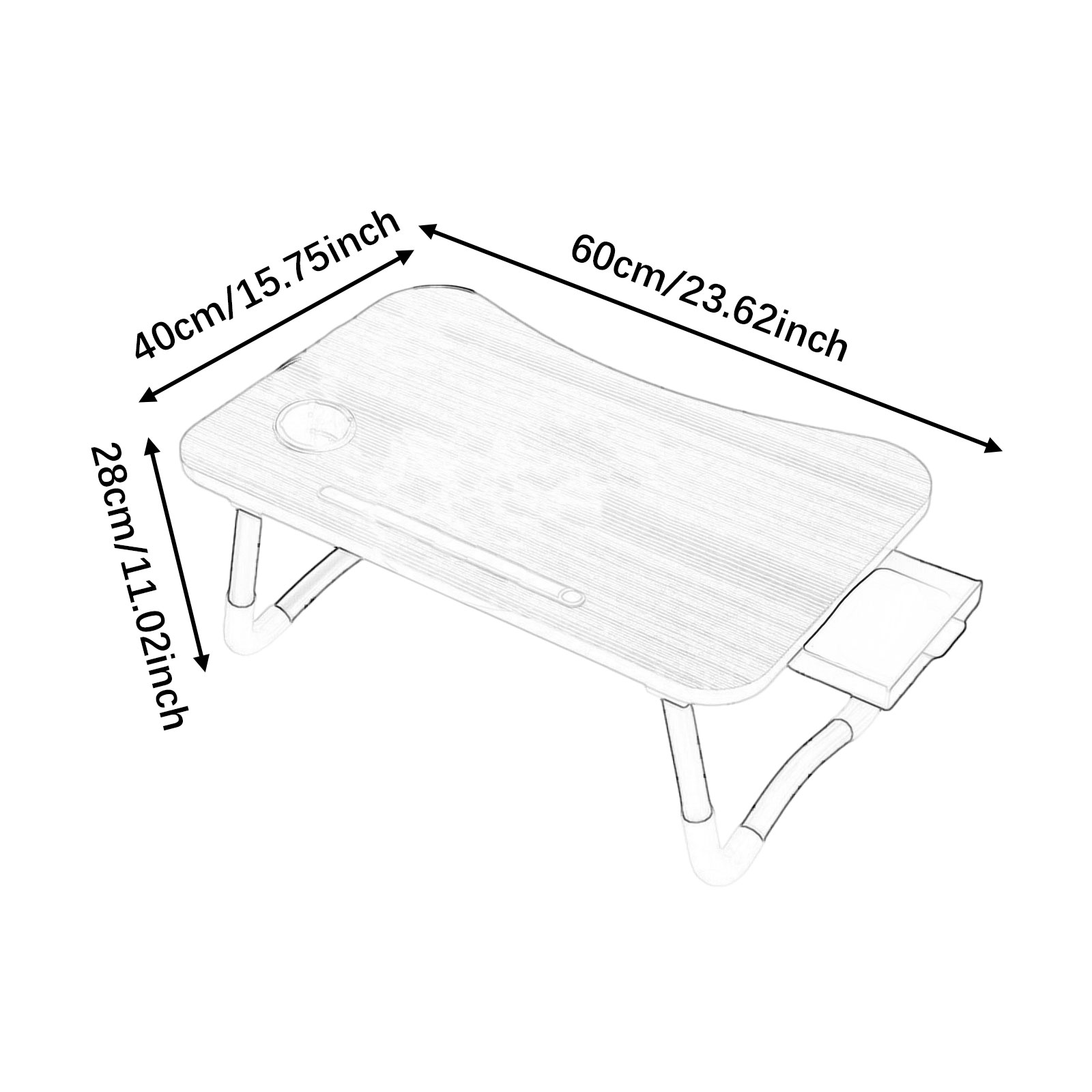 Laptop Bed Table Foldable Lap Table with Cup Holder Drawer Tablet Stand Laptop Bed Tray Table Portable Lap Table Foldable Legs