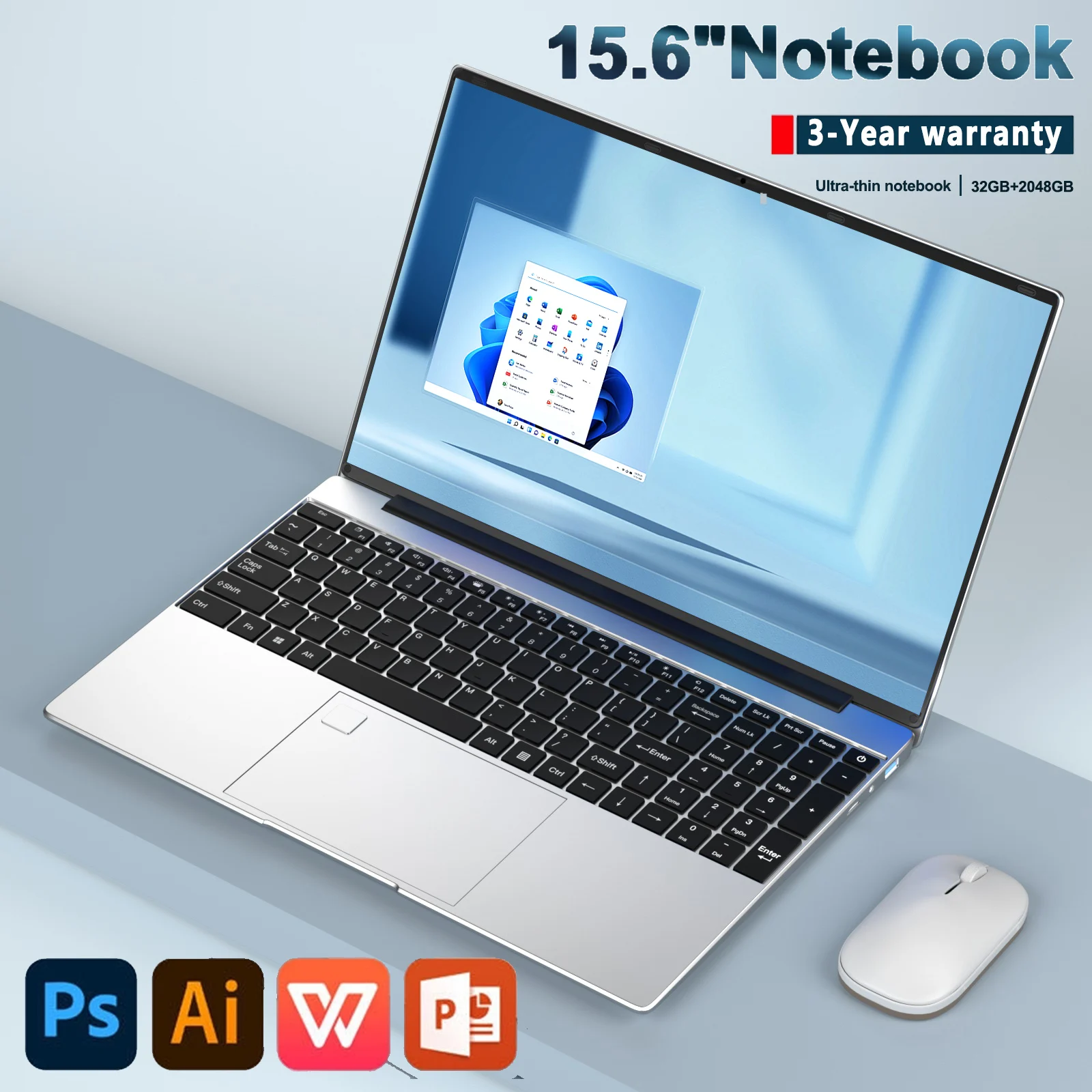 15.6"Laptop Intel Celeron N5095 notebook gamer 32GB RAM 2TB SSD Office Study PC Computer Windows 11 1920*1080 Resolution laptop