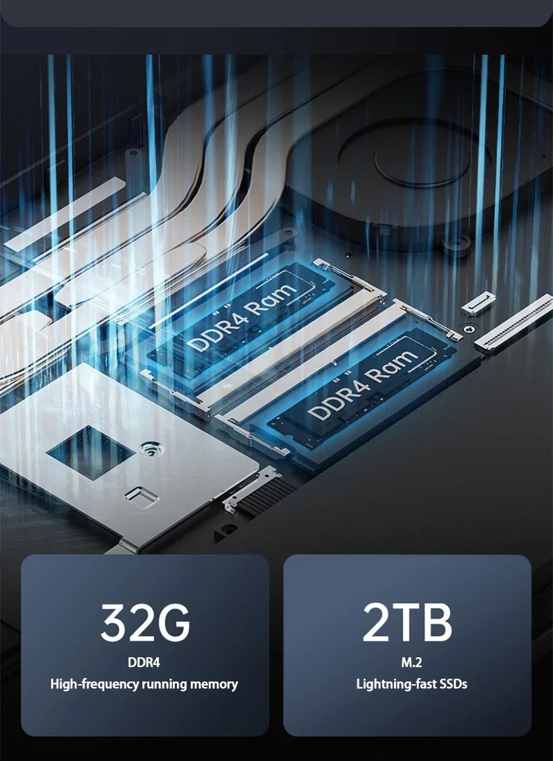 Портативный компьютер 15,6-дюймовый процессор Intel N5095, 16 ГБ ОЗУ, 1 ТБ, Wi-Fi6, легкий бизнес-компьютер, ноутбук, Windows 11, игровые ноутбуки