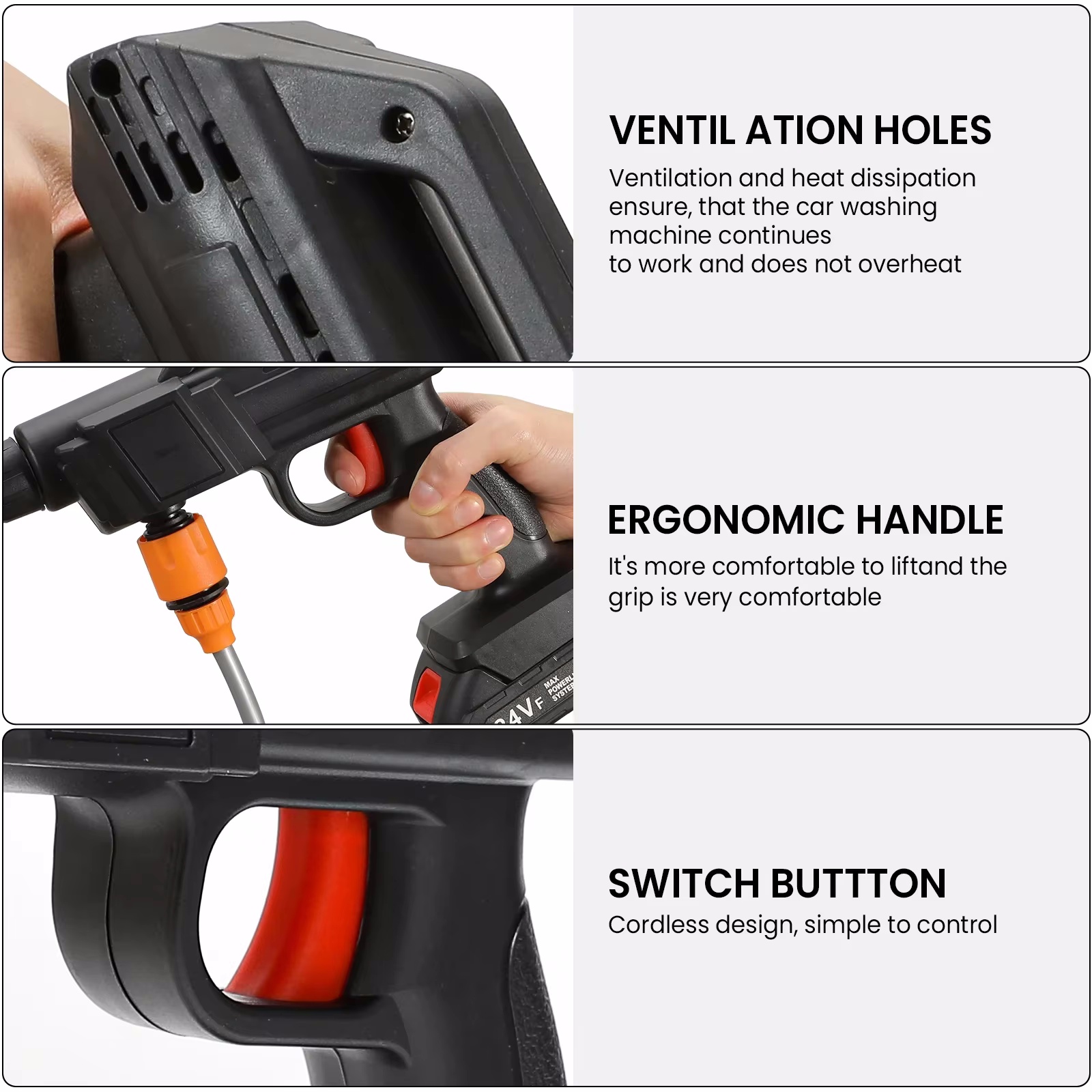 50Bar Cordless idropulitrice ad alta pressione rondella pistola ad acqua a spruzzo autolavaggio macchina per la pulizia dell'acqua a pressione per batteria Makita 21V
