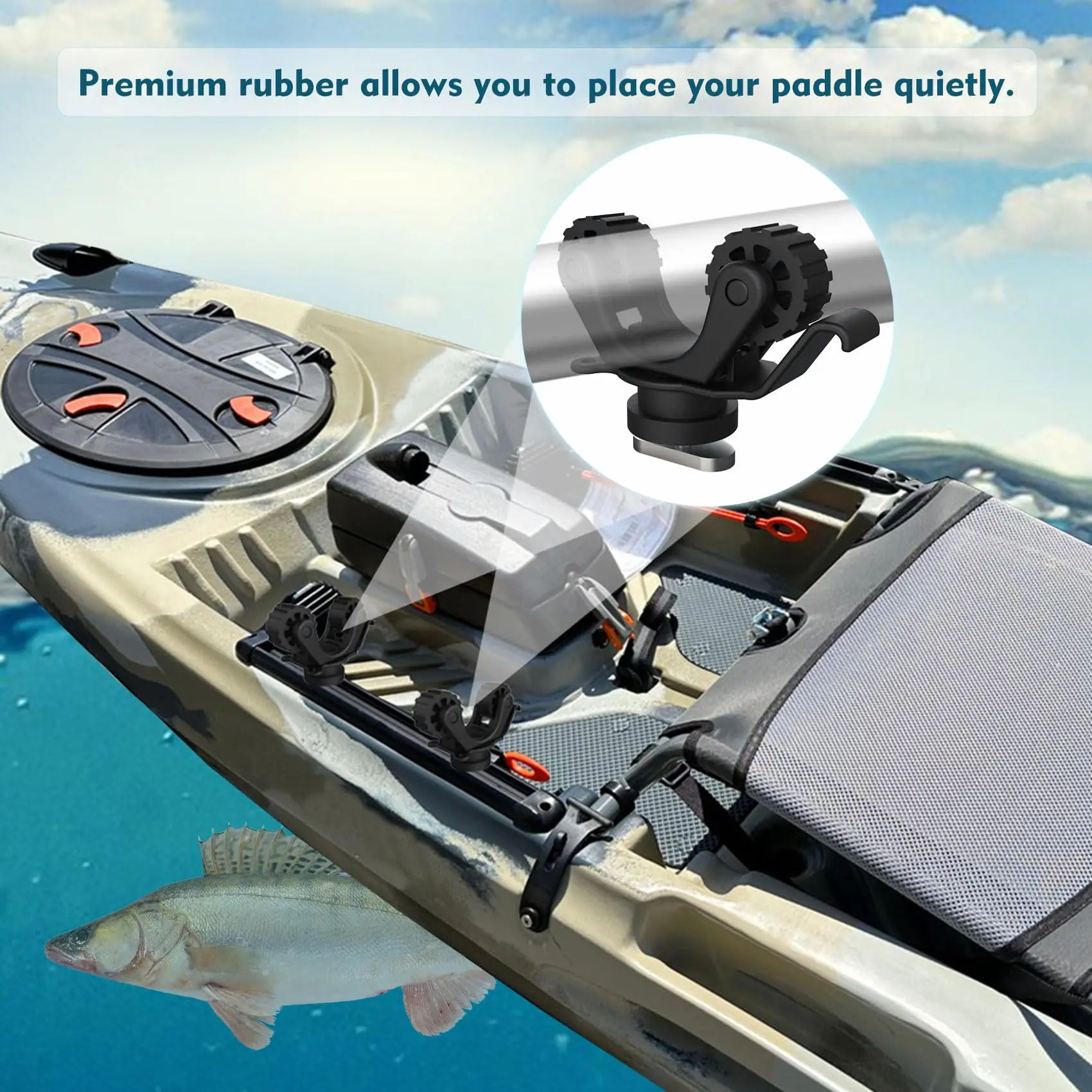 Soporte de paleta para Kayak, accesorios de montaje en pista para sujetar remo estándar, soporte para remo, riel para Kayak para caña de pescar
