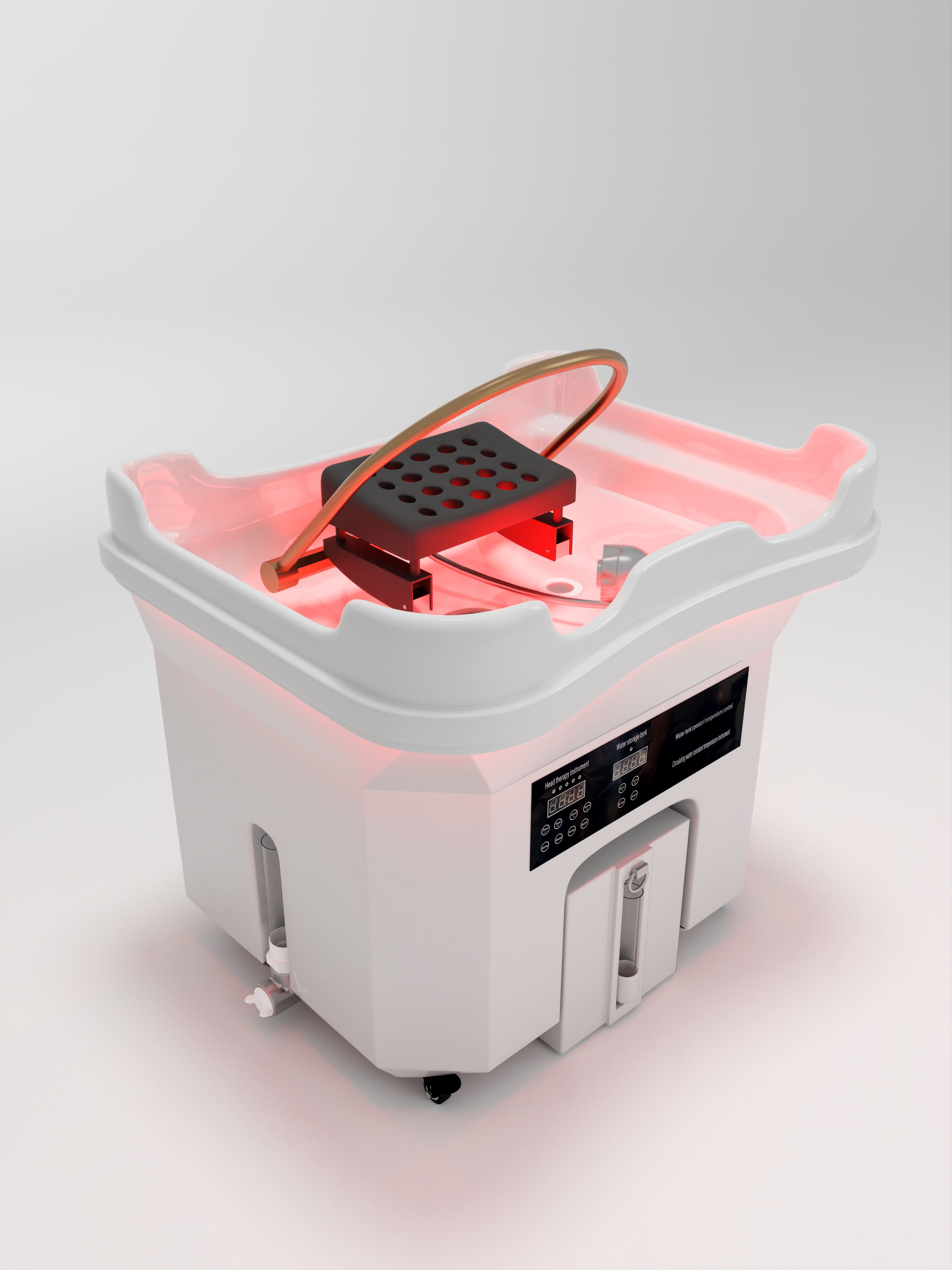 Professionelle Head-Spa-Ausrüstung, tragbare Shampoo-Schüssel, Waschbecken, Salonbecken, Haarwäsche mit Wasserzirkulation, bewegliche Salonmöbel