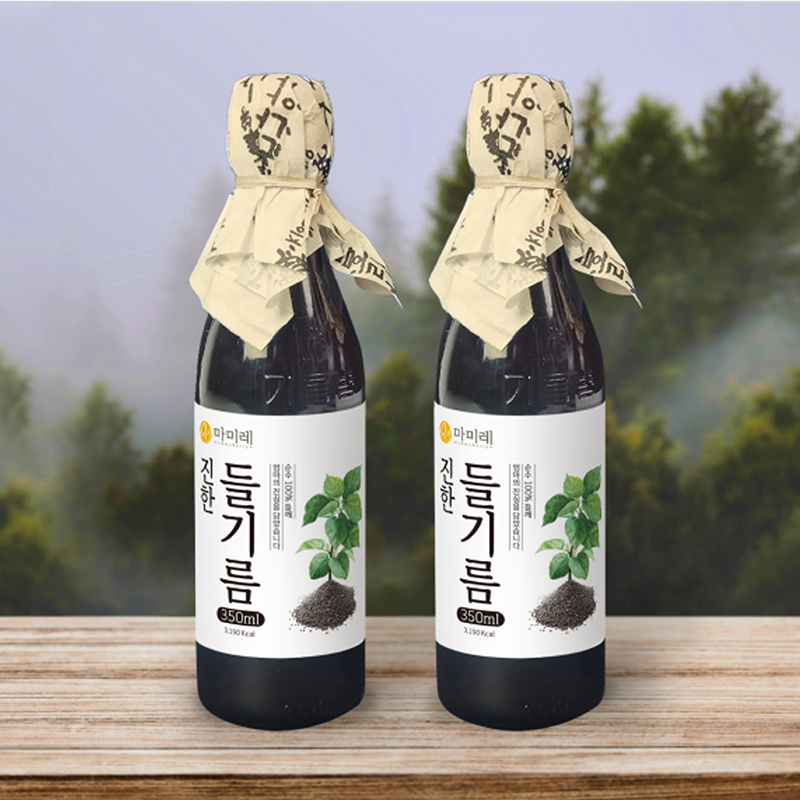 [대한민국 제조] 마미레 참기름 350ml / 들기름 350ml 1병 전통방식 통참깨 고소한