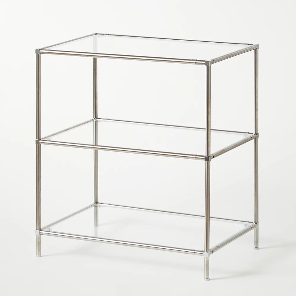 강화 유리 모듈 선반 스텐 프레임 3단 유리 색상 교체 (Reinforced Glass Module Shelf Stainless Steel Frame Glass Color Replacement)