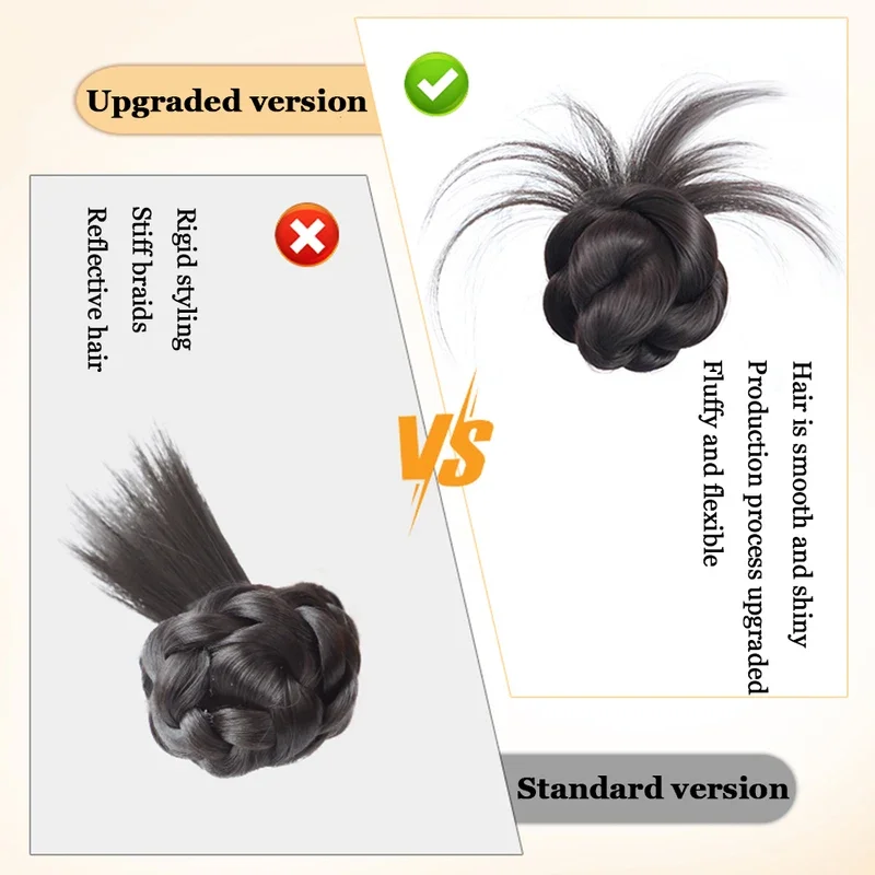 Elegancka syntetyczna peruka z pąkami kwiatowymi z klipsem dla kobiet Messy Curly Scrunchie Chignon Bun Ponytail Extensions Low Bun Hair Wig