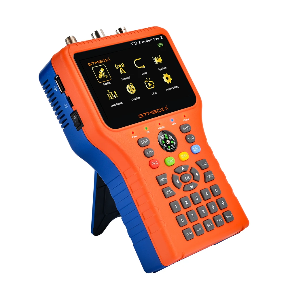 GTMEDIA V8 Finder Pro 2 Satellite Finder Meter DVB-S2/T2/Cable 4.3 Inch LCD Display 1080P,Type-c Port Satfinder