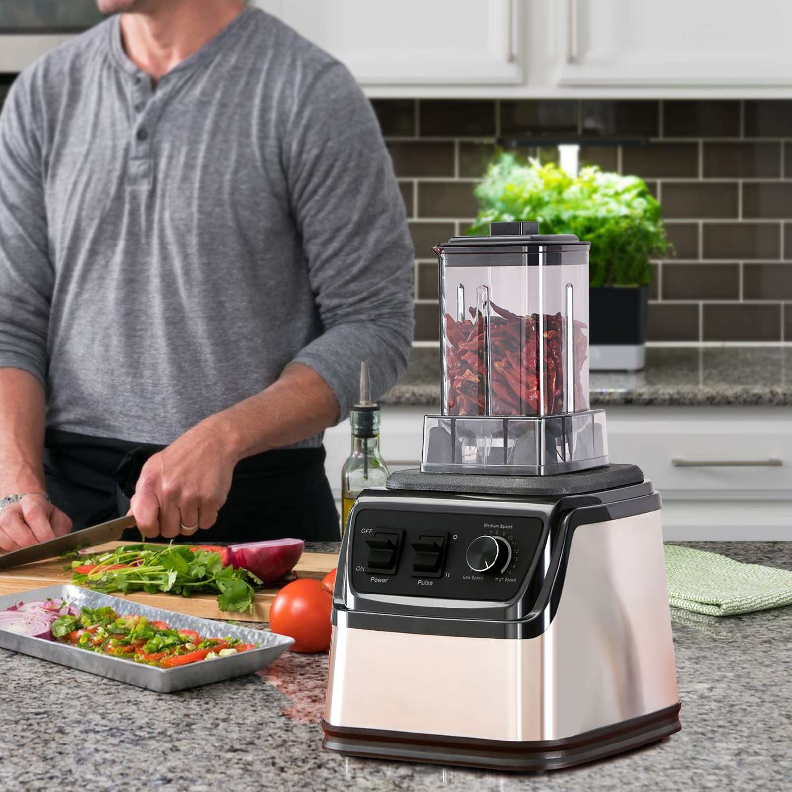 Power Blender Juicer e Smoothie Maker, Liquidificadores de mesa 3in 1, Recipiente 3L, Processador de alimentos para gelo, nozes, frutas, 9500W