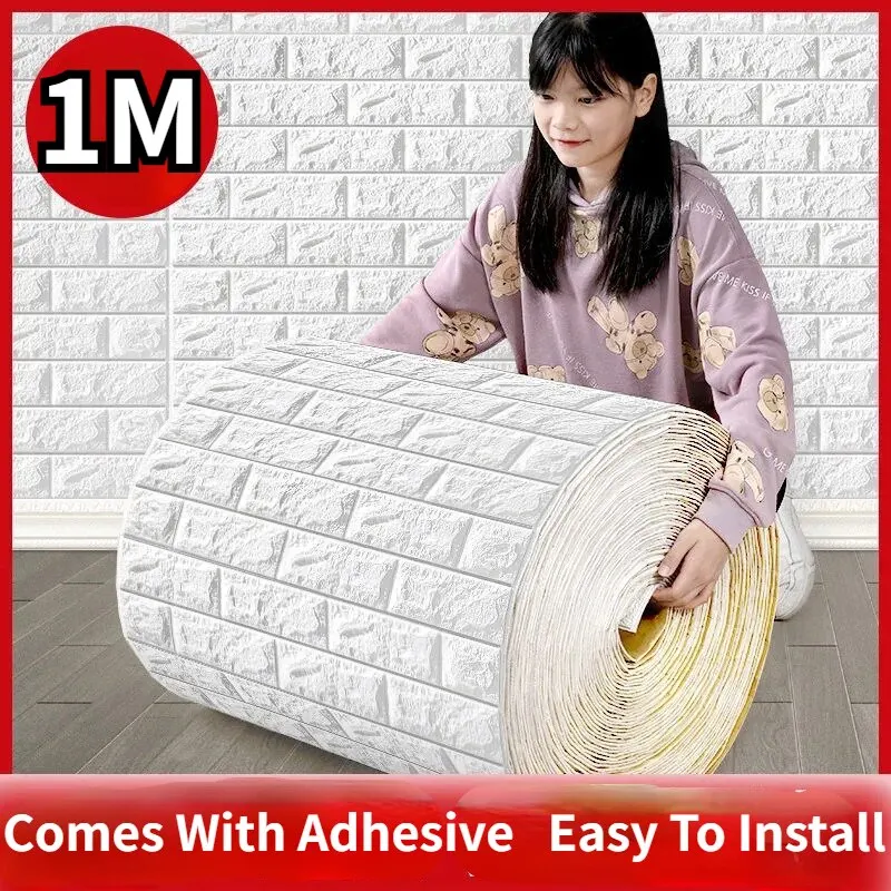 70 cm * 1 m 3D Ziegel Muster Wand Aufkleber Selbstklebende Panel Wasserdichte Wohnzimmer Tapete Hause Dekoration
