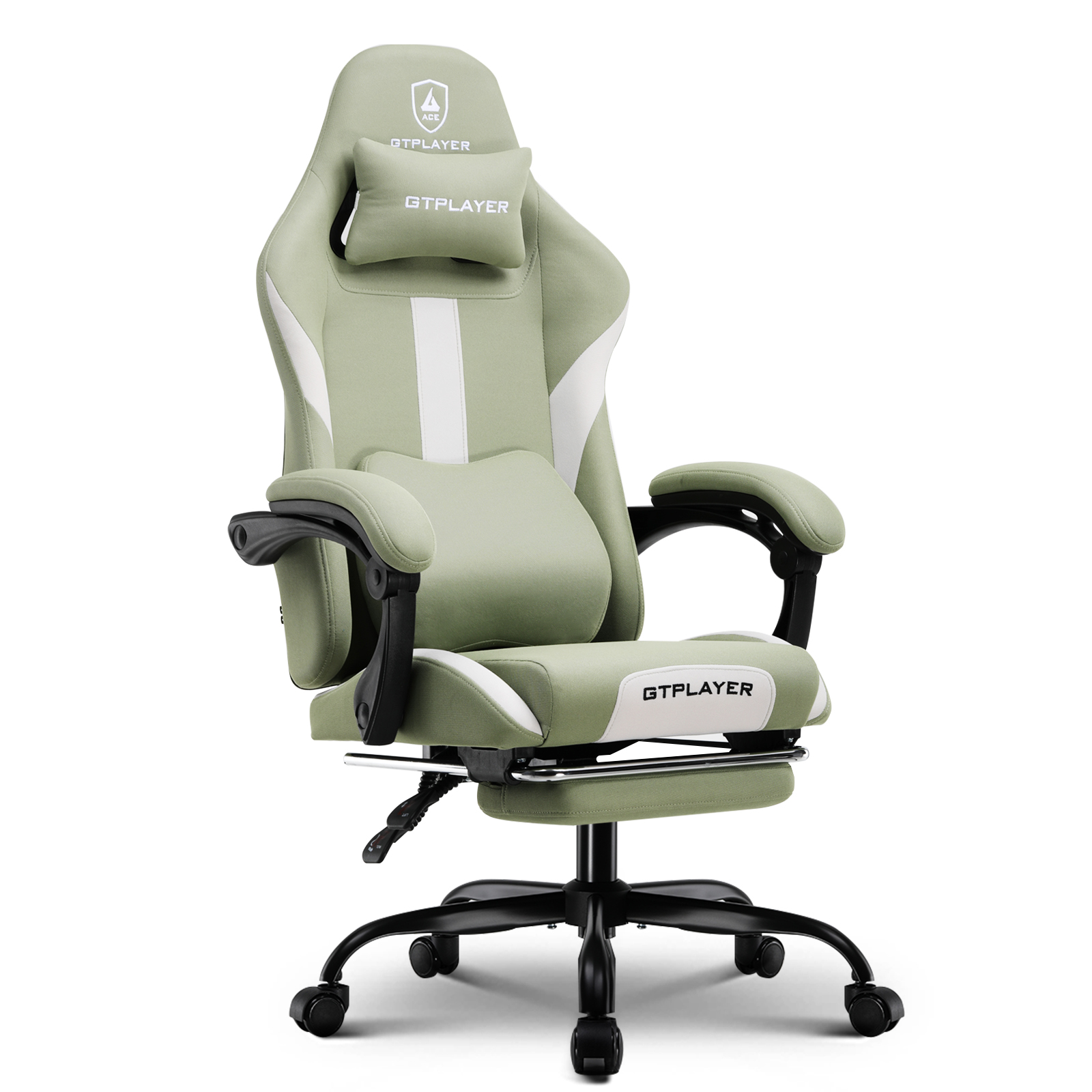 Chaise de jeu GTPLAYER, chaise de jeu, chaise de bureau respirante en tissu de haute qualité, chaise PC ergonomique, chaise de bureau réglable et rotative avec repose-pieds