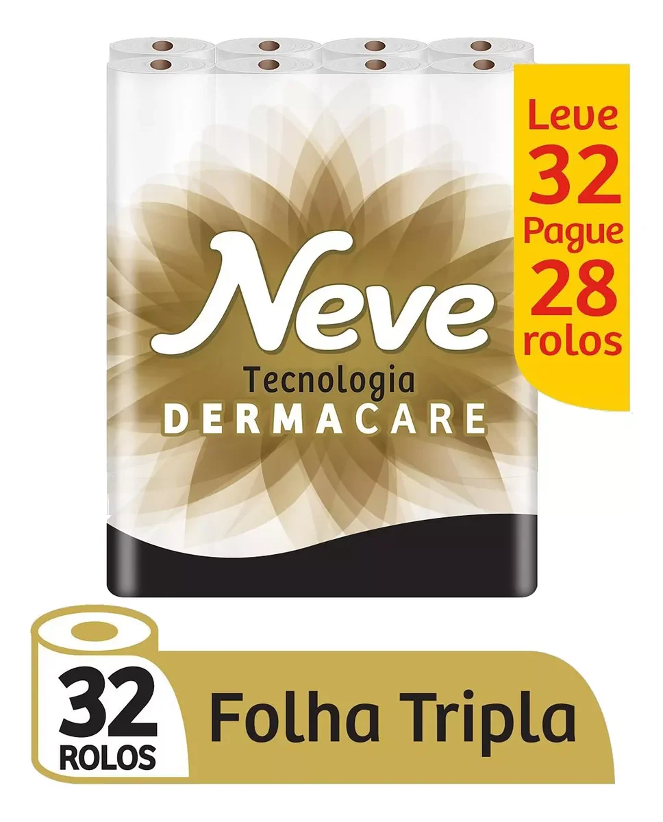 Papel Higiênico Neve Supreme Folha Tripla 32 Rolos