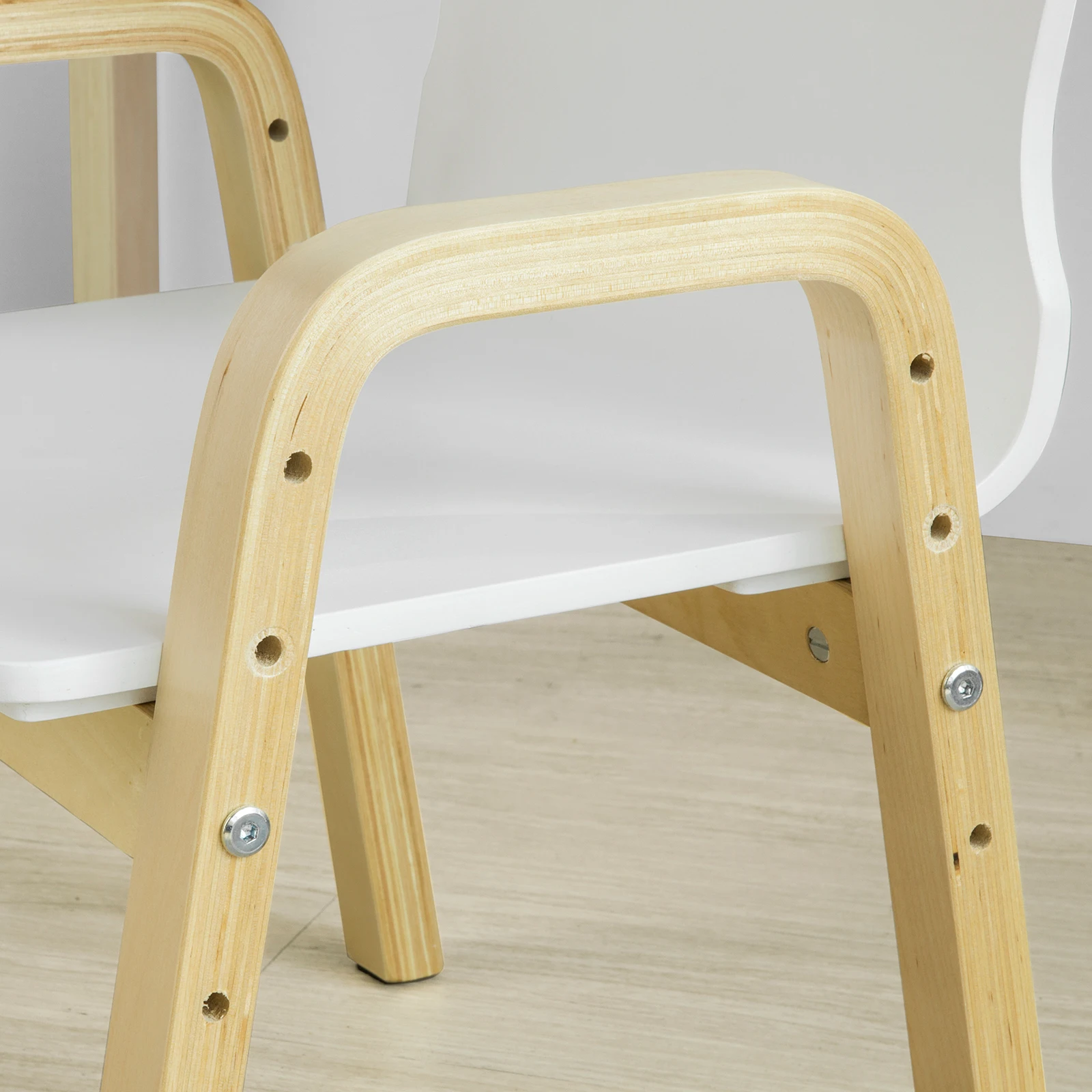 SoBuy KMB24-Wx2 conjunto cadeira altura ajustável cadeiras com braços e encosto assento branco altura 23-35cm