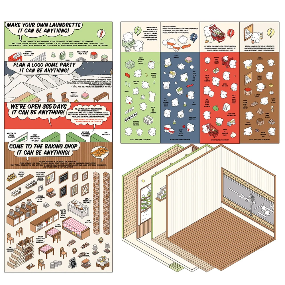 3D ステッカー DIY キャビンシーンスタッキングと貼り付け三次元ハンドアカウントギフト子供子供ベビー学生ストレスリリーフ