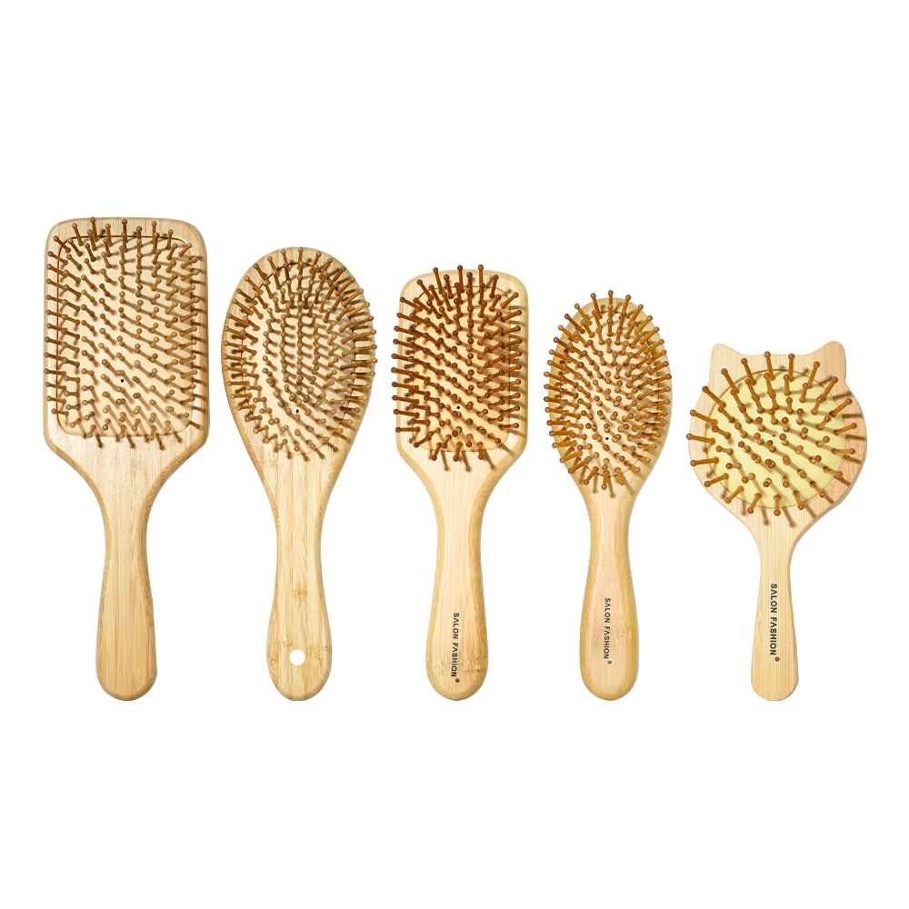 Leuke Kat Houten Kam Bamboe Massage Haarkammen Natuurlijke Antistatische Haarborstels Haarverzorging Massage Kam Kappers Styling Tool