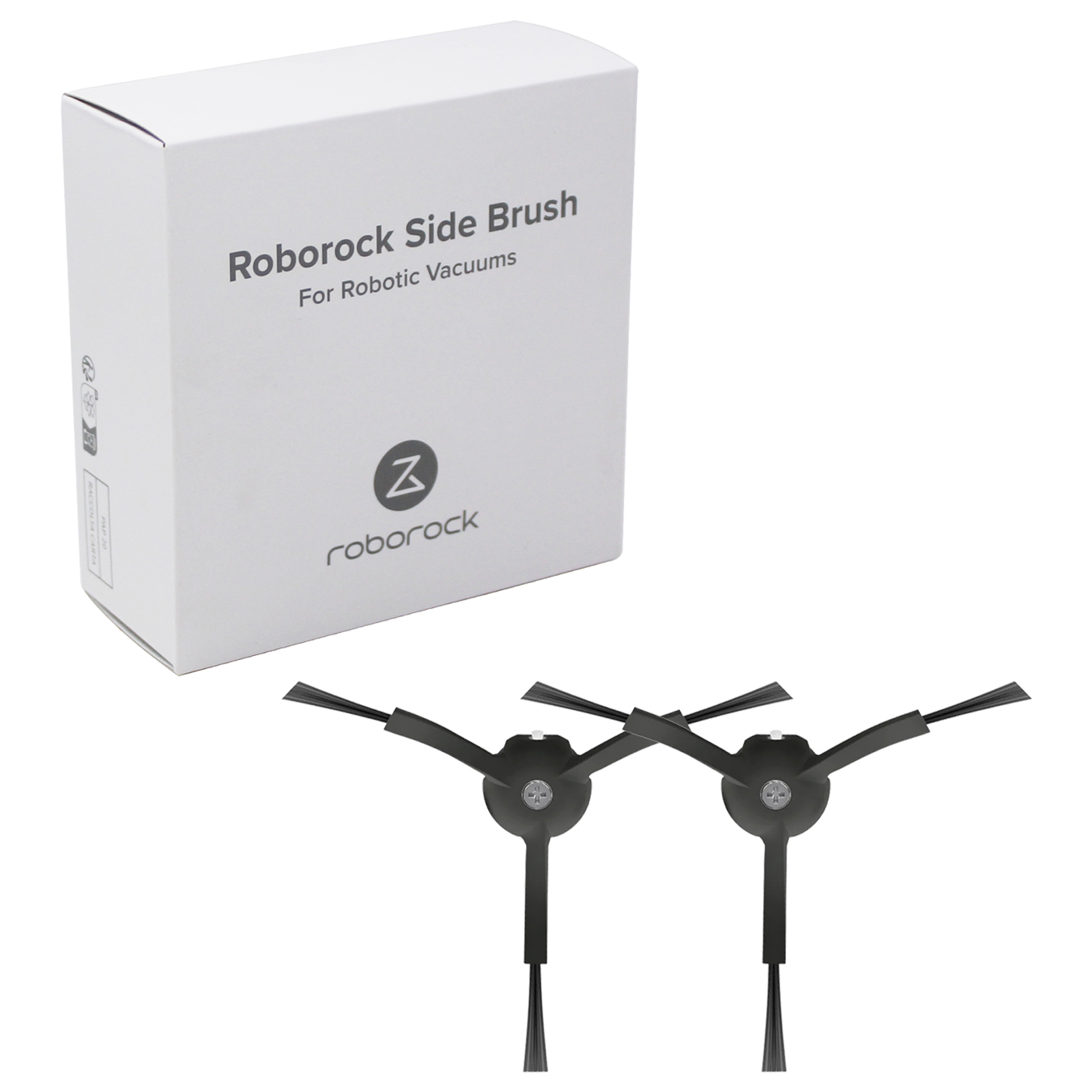 Escova lateral roborock original * 2 peças para roborock q5 q7 q8, s8, s8 +, s8 pro ultra, s8 max/maxv ultra aspiradores (preto)