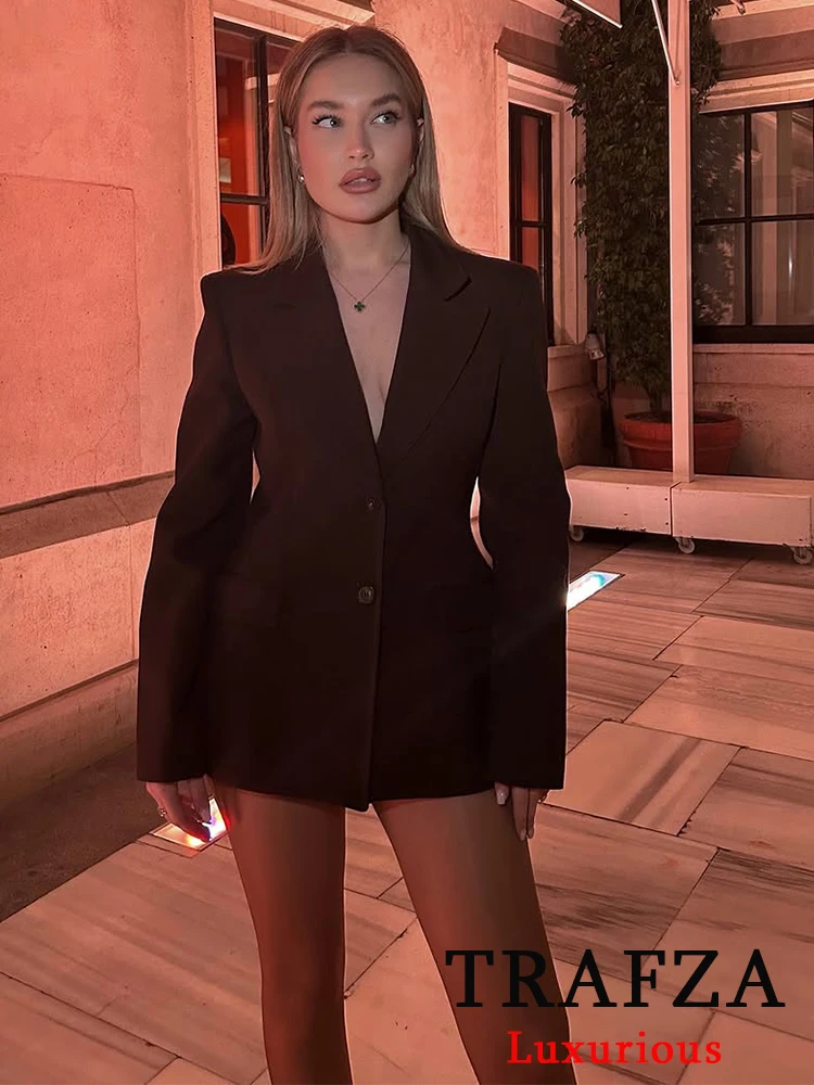 Trafza-ポケット付きのシックなブレザー,新しいファッション,春と夏のコレクション,ストレートパンツ,ジッパースカート,2022