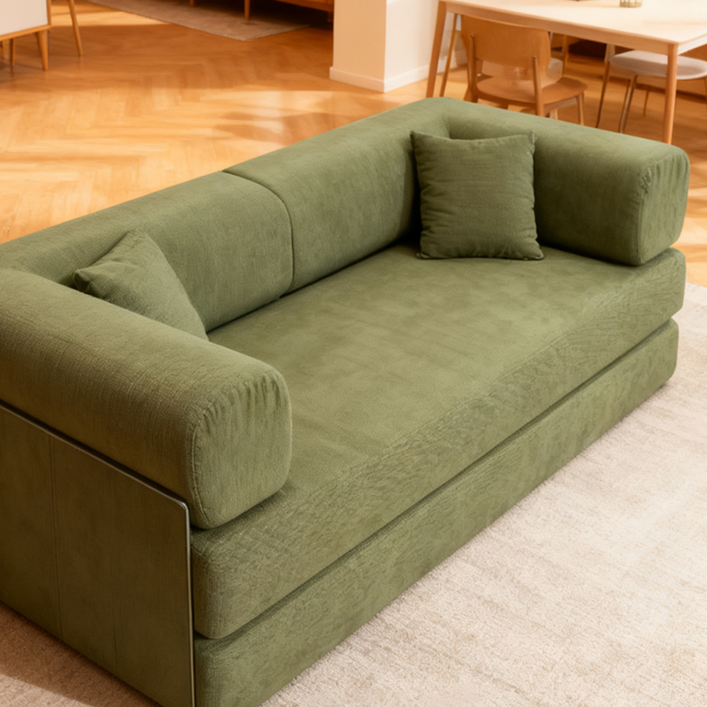 EU warehouse 2025 removable washed corduroy modular compression sofa 200 cm sleeper sofa bed bedroom furniture