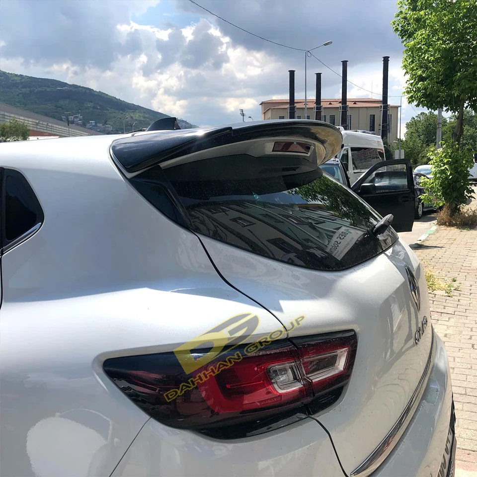 Renault CLIO 4 2012-2019ชุดกีฬาหลังคาหลังสปอยเลอร์วิงดิบหรือทาสีคุณภาพสูง ABS ชุด CLIO GT line RS