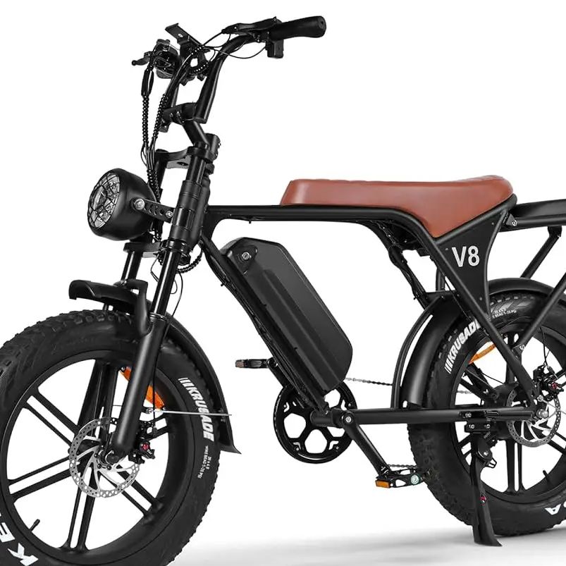 NIEUW AANKOMEN V8 elektrische fiets voor volwassenen, ebike bromfietsstijl met 1000W piekmotor 48V 15Ah verwijderbare batterij.