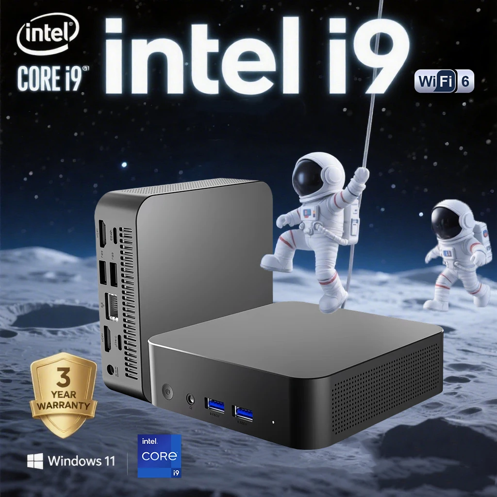 NUOVO MINI PC portatile Intel Core i9 8950HK 16GB DDR4 + 1/2TB SSD 4K HD Mini PC da gioco Supporto per computer desktop Windows11