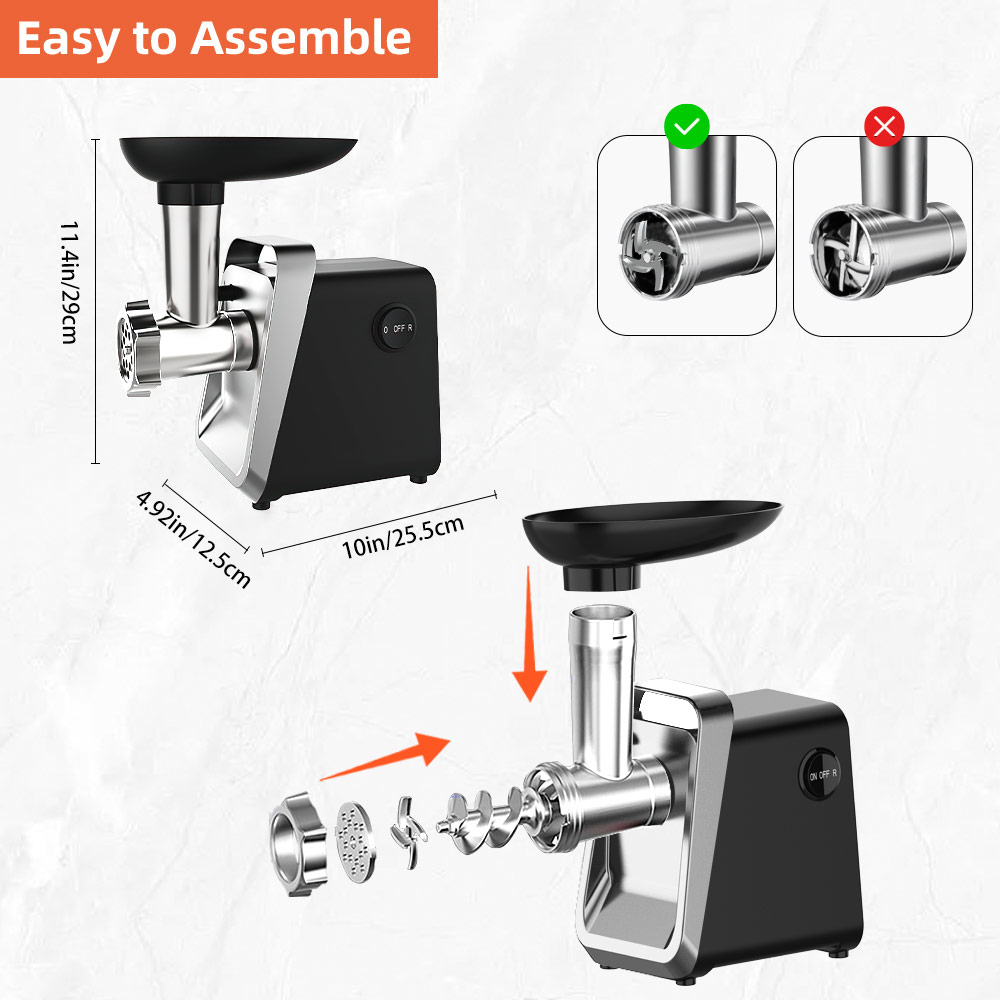 TKKEACE Zware Elektrische Vleesmolen Grinder Max Krachtige Thuis Draagbare Worstvuller Vleesmolen Baby Keukenmachine