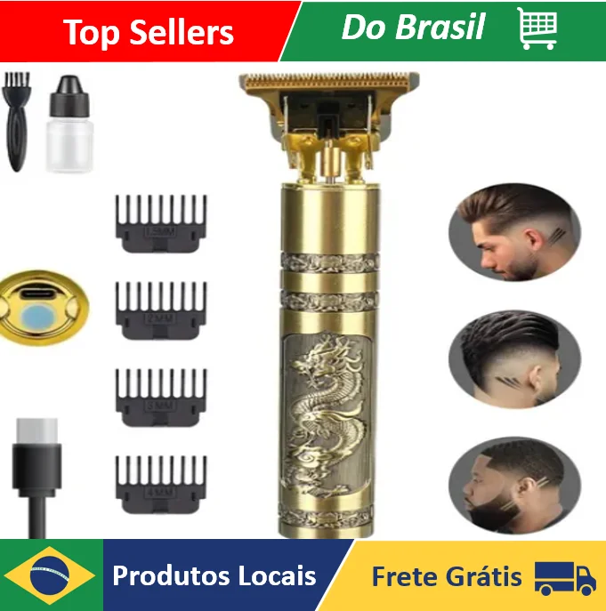 Maquininha Barbeador De Cabelos Clipper Eletrico Dragão- Neverdie Store