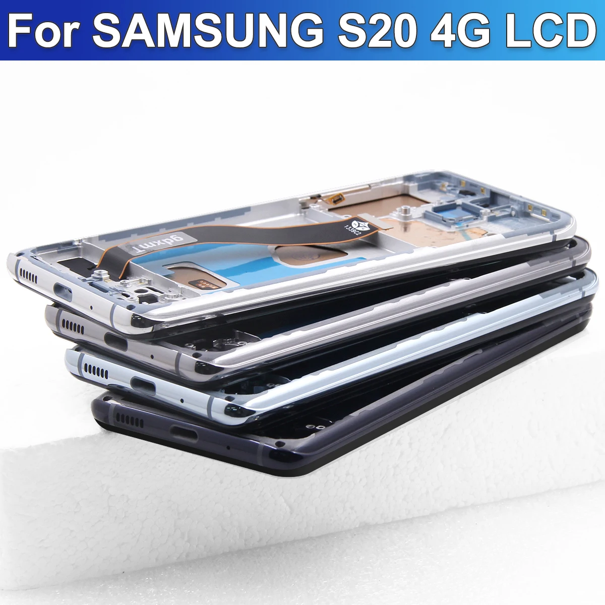สําหรับ Samsung S20 หน้าจอสัมผัส G980 G980F G980F/DS จอแสดงผล LCD Touch Screen Digitizer เปลี่ยนกรอบ